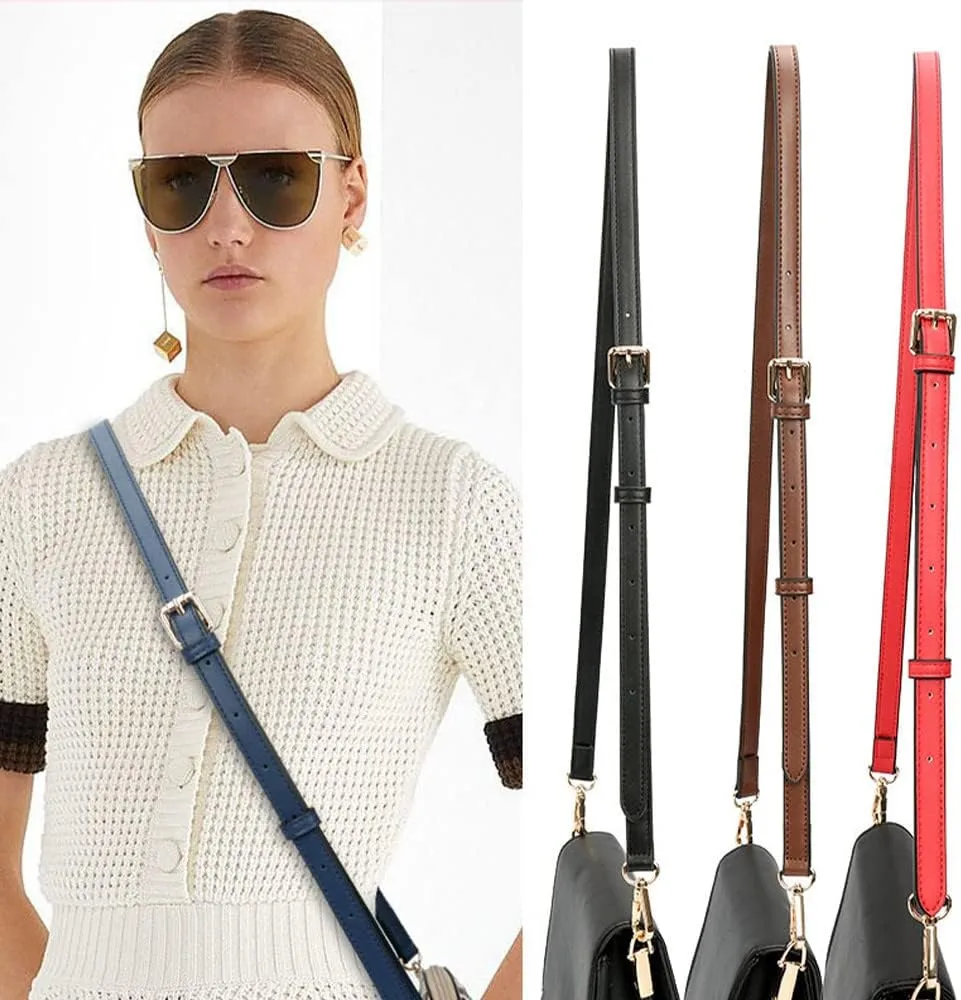 0.47" Mini Leather Purse Strap Adjustable Belt Crossbody Bag Wide Purse Straps Replacement Crossbody Gold Clasp Ivory