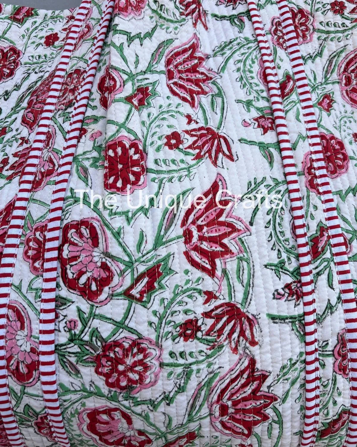 100% Cotton Tote Bag Shoulder Bag Quilted Cotton Handprinted Reversible Tote Bag For Shopping Grocery & Beach Bag Picnic Bag
