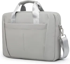 13-14 Inch Granulated Shoulder Portable Laptop Bag, Compatible with MacBook Pro 14 M4/M3/M2/M1, ASUS Chromebook Flip CX1, HP 14" Laptop, Crossbody Laptop Bag, Silk Grey