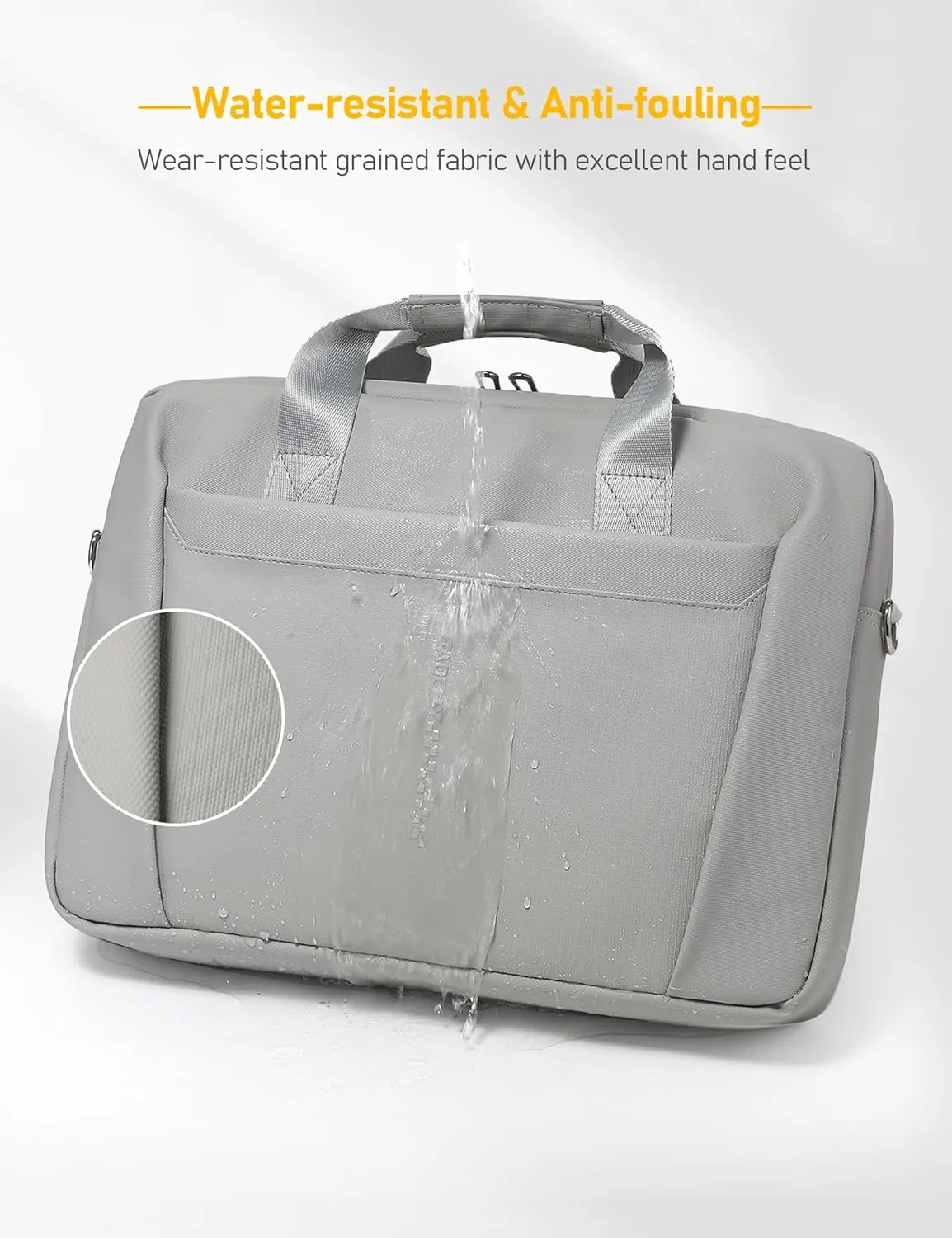 13-14 Inch Granulated Shoulder Portable Laptop Bag, Compatible with MacBook Pro 14 M4/M3/M2/M1, ASUS Chromebook Flip CX1, HP 14" Laptop, Crossbody Laptop Bag, Silk Grey