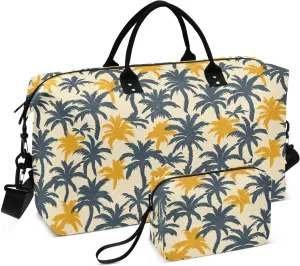 2-Piece Travel Organizer Set - Wave Quilted Expandable Duffel Bag with Detachable Toiletry Pouch, TSA-Compliant Carry-On for Gym/Camping/Airplane, Coconut Pattern (4)