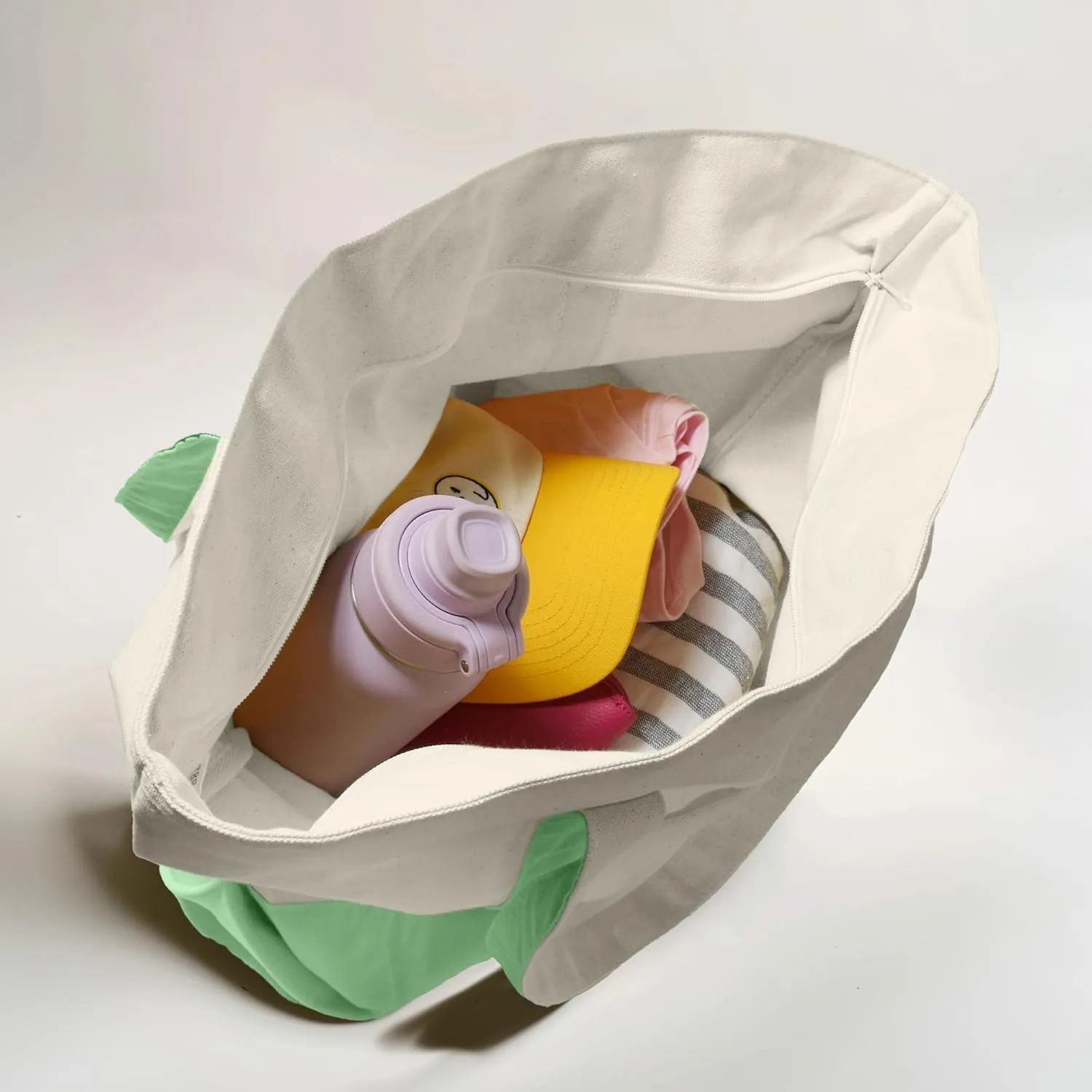 22" Heavy Duty Cotton Canvas Tote Bag (Zippered)