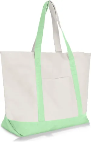 22" Heavy Duty Cotton Canvas Tote Bag (Zippered)