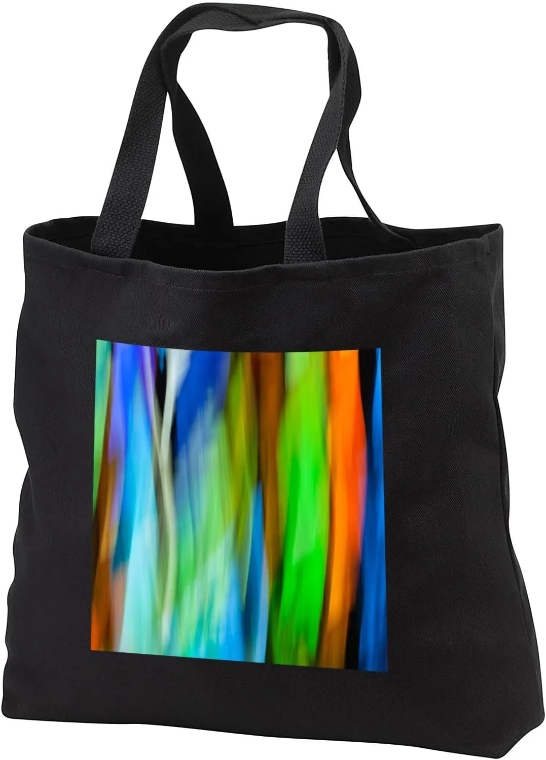 3dRose Black Tote Bag JUMBO 20w x 15h x 5d - A motion blur of a stain glass window. Abstracts