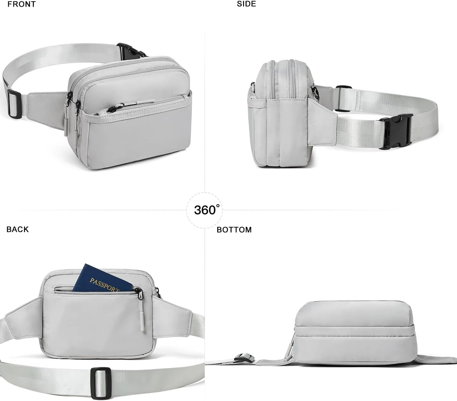 3L Fanny Packs Belt Bag for Women Small Everywhere Crossbody Bag Waist Bag Faux Leather Sling Chest Bag Purse