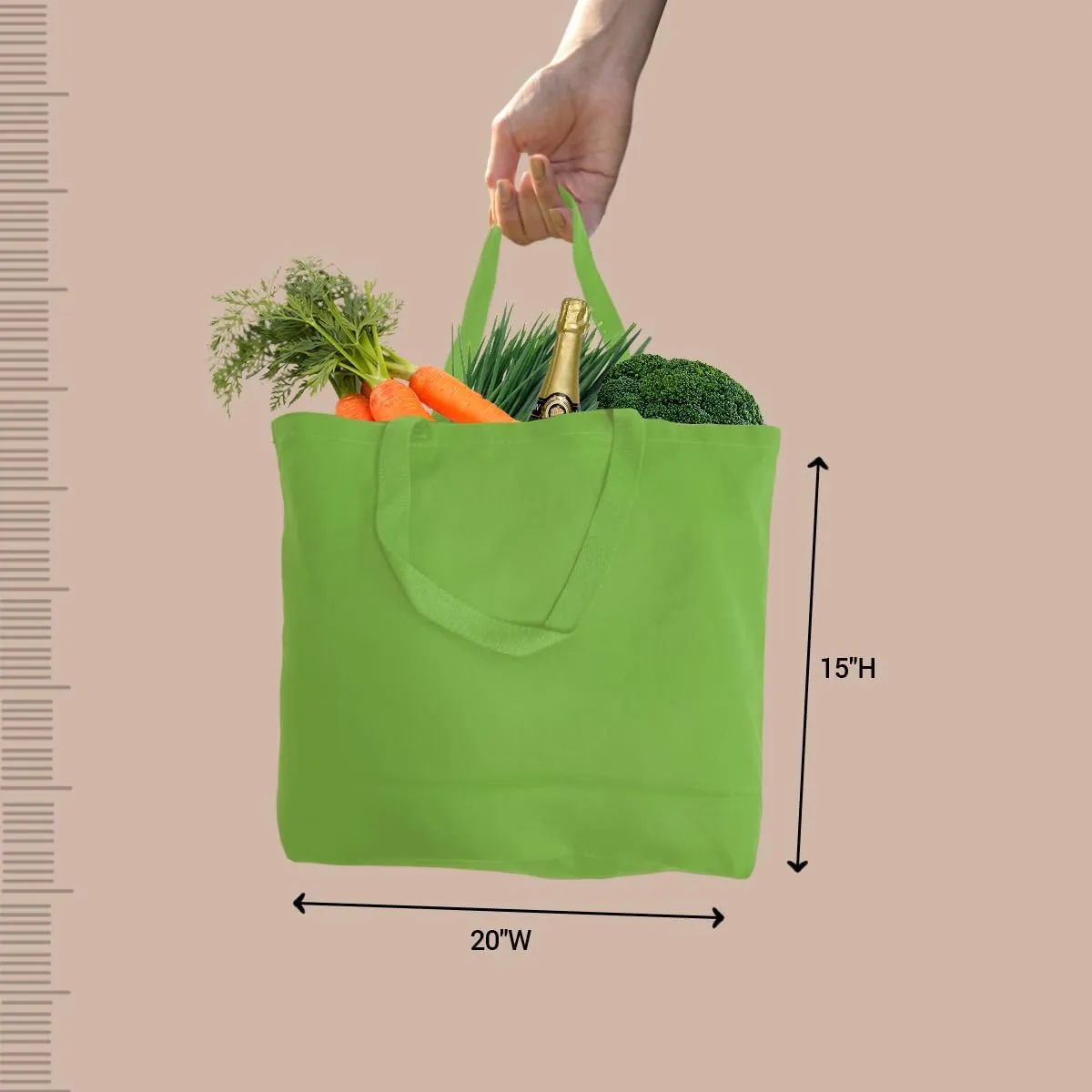5 | 6 | 12 | 24 | 48 | 192 Heavy Cotton Canvas Tote Bag Jumbo 25L Reusable Grocery Bags