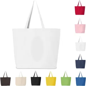 5 | 6 | 12 | 24 | 48 | 192 Heavy Cotton Canvas Tote Bag Jumbo 25L Reusable Grocery Bags