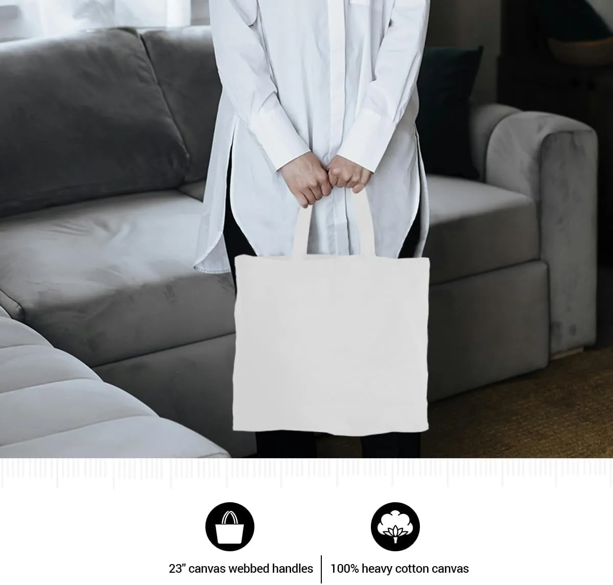 5 | 6 | 12 | 24 | 48 | 192 Heavy Cotton Canvas Tote Bag Jumbo 25L Reusable Grocery Bags