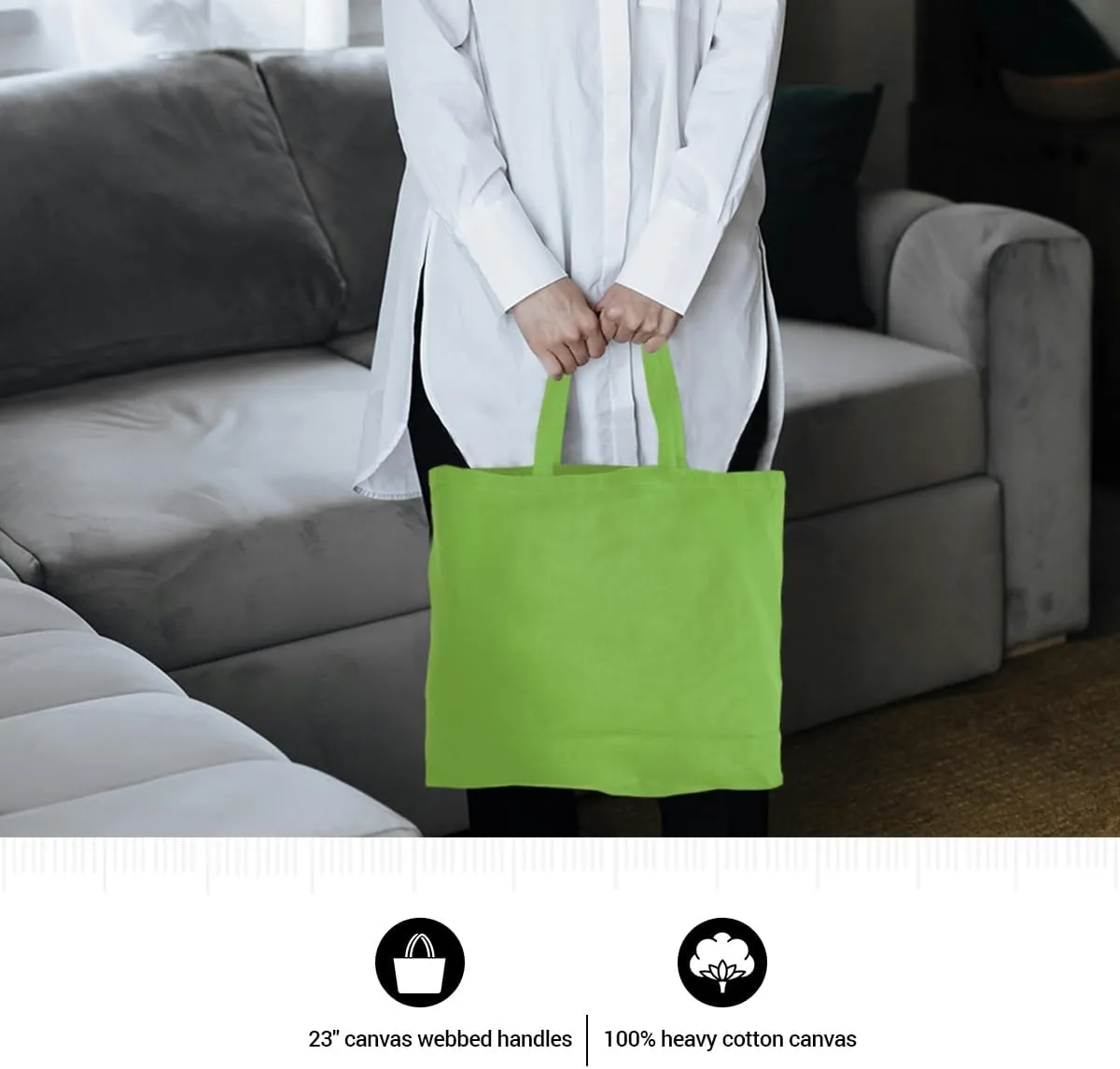 5 | 6 | 12 | 24 | 48 | 192 Heavy Cotton Canvas Tote Bag Jumbo 25L Reusable Grocery Bags