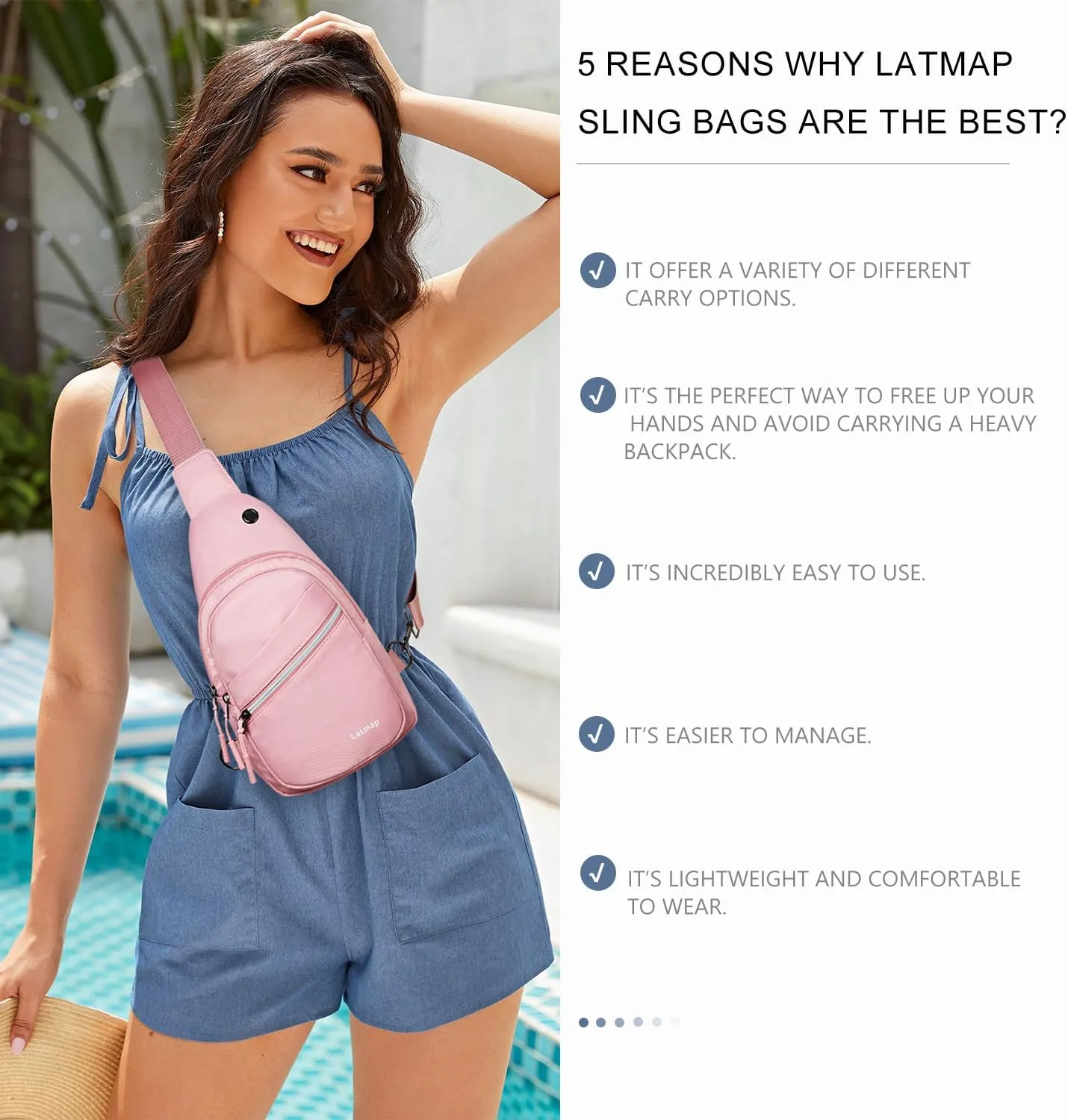 7L Sling Bag For Women Men Backpack Fanny Pack Crossbody Chest Travel Shoulder Belt Bags Purse Handbag PU Leather