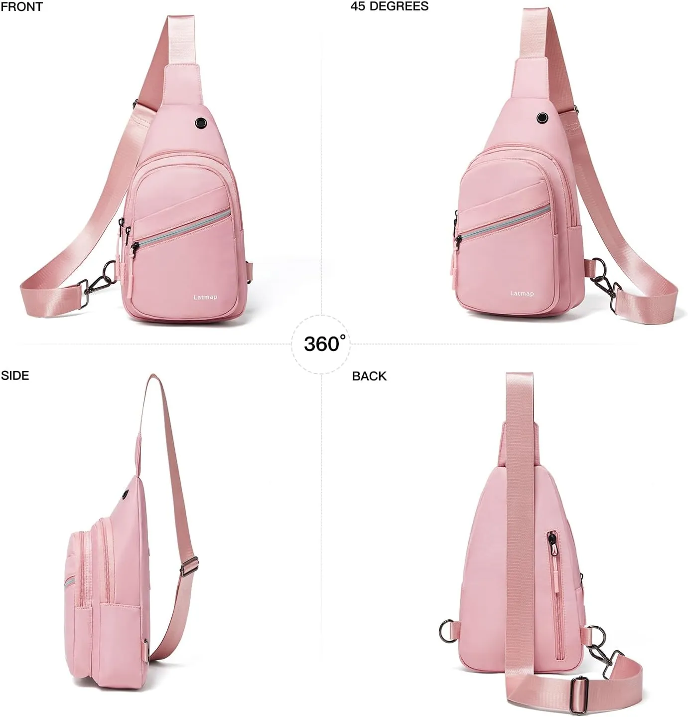 7L Sling Bag For Women Men Backpack Fanny Pack Crossbody Chest Travel Shoulder Belt Bags Purse Handbag PU Leather