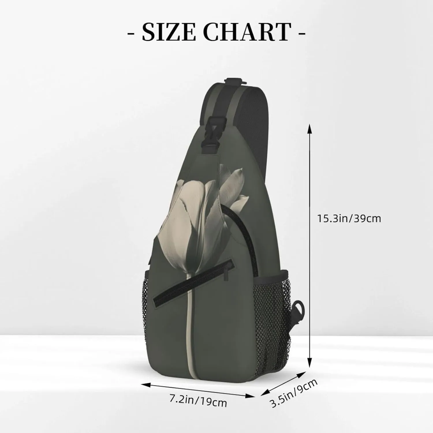 A Single Tulip Sling Bag For Men Crossbody Backpack,Women Shoulder Bag For Travel Sport