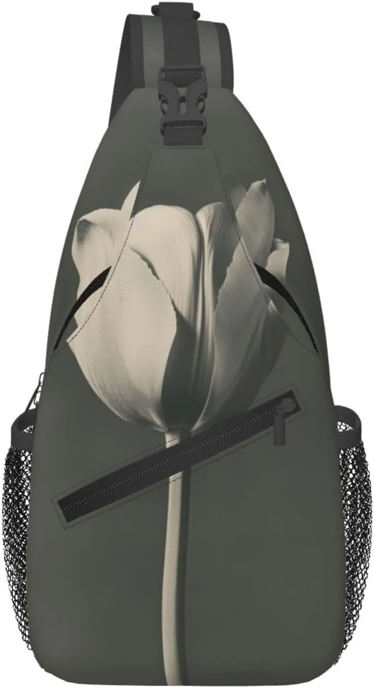 A Single Tulip Sling Bag For Men Crossbody Backpack,Women Shoulder Bag For Travel Sport