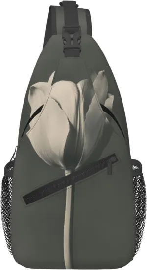 A Single Tulip Sling Bag For Men Crossbody Backpack,Women Shoulder Bag For Travel Sport