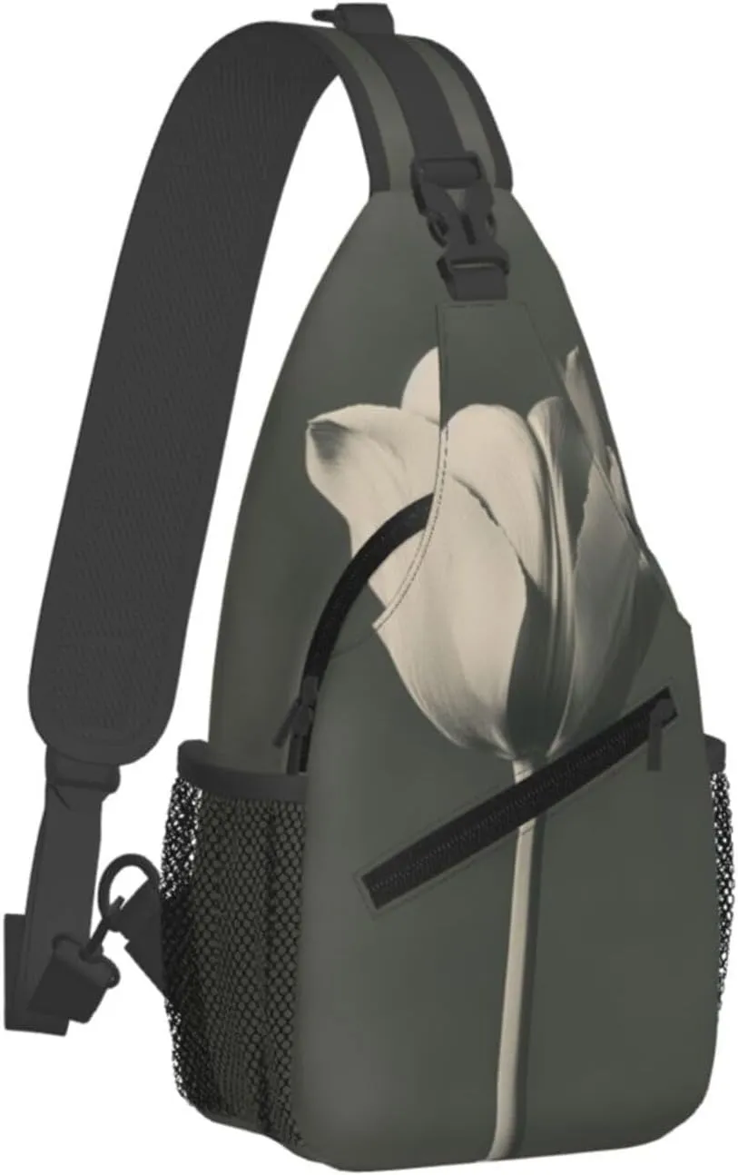 A Single Tulip Sling Bag For Men Crossbody Backpack,Women Shoulder Bag For Travel Sport