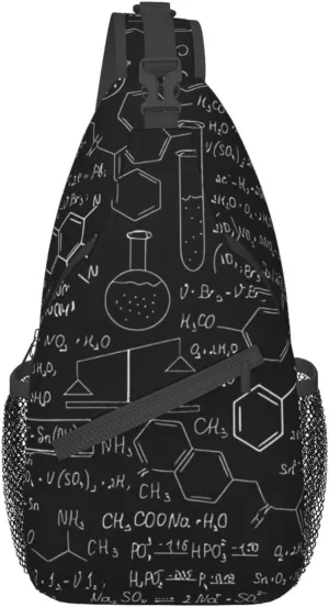 Abstract Science Chemistry Sling Bag Crossbody Shoulder Backpack Casual Chest Bag Sport Travel Hiking Daypack For Women Men
