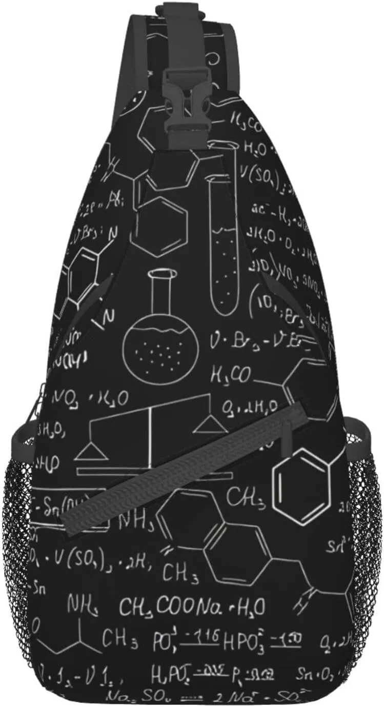Abstract Science Chemistry Sling Bag Crossbody Shoulder Backpack Casual Chest Bag Sport Travel Hiking Daypack For Women Men