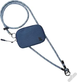 Active Single Rope Clip and Go Phone Strap (Navy) – Cell Phone Lanyard for Life on The Move – Crossbody Phone Strap Chain with Zipper Wallet Pouch – Hands-Free Phone Lanyard