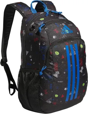 adidas Creator Comfortable and Durable Small Athletic Bag or Laptop Backpack for Women and Men, Icon Brand Love Black/Bright Royal Blue, One Size