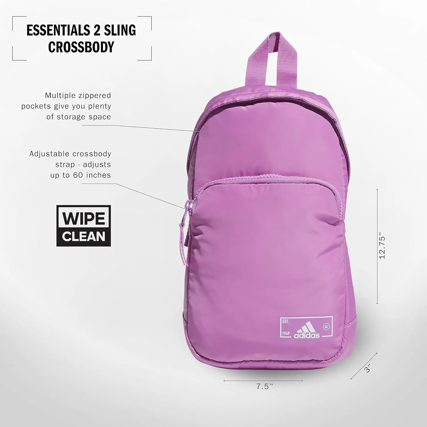 adidas Essentials Sling Small Crossbody Bag for Women and Men (5L), Preloved Purple/2.0, One Size