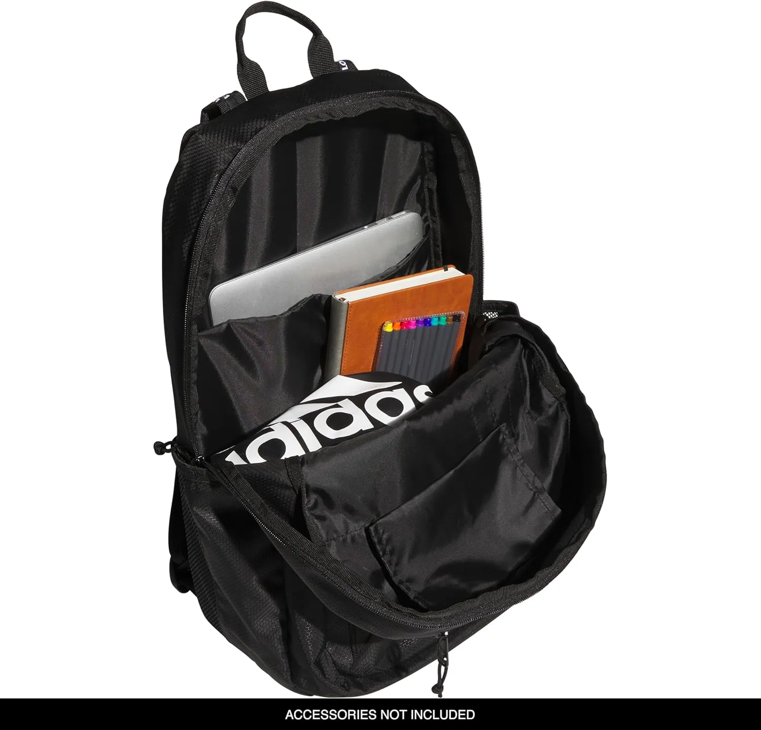 adidas Excel Backpack, Durable Large Athletic Laptop Bag, Black/White, One Size