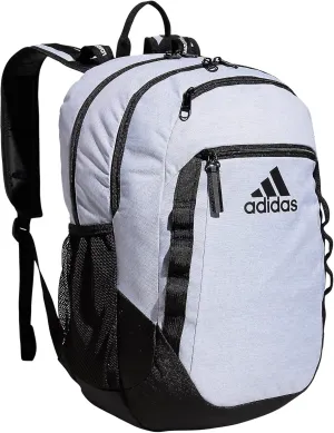 adidas Excel Laptop Durable Large Athletic Gym Backpack Bag, Jersey White/Black FW21, One Size