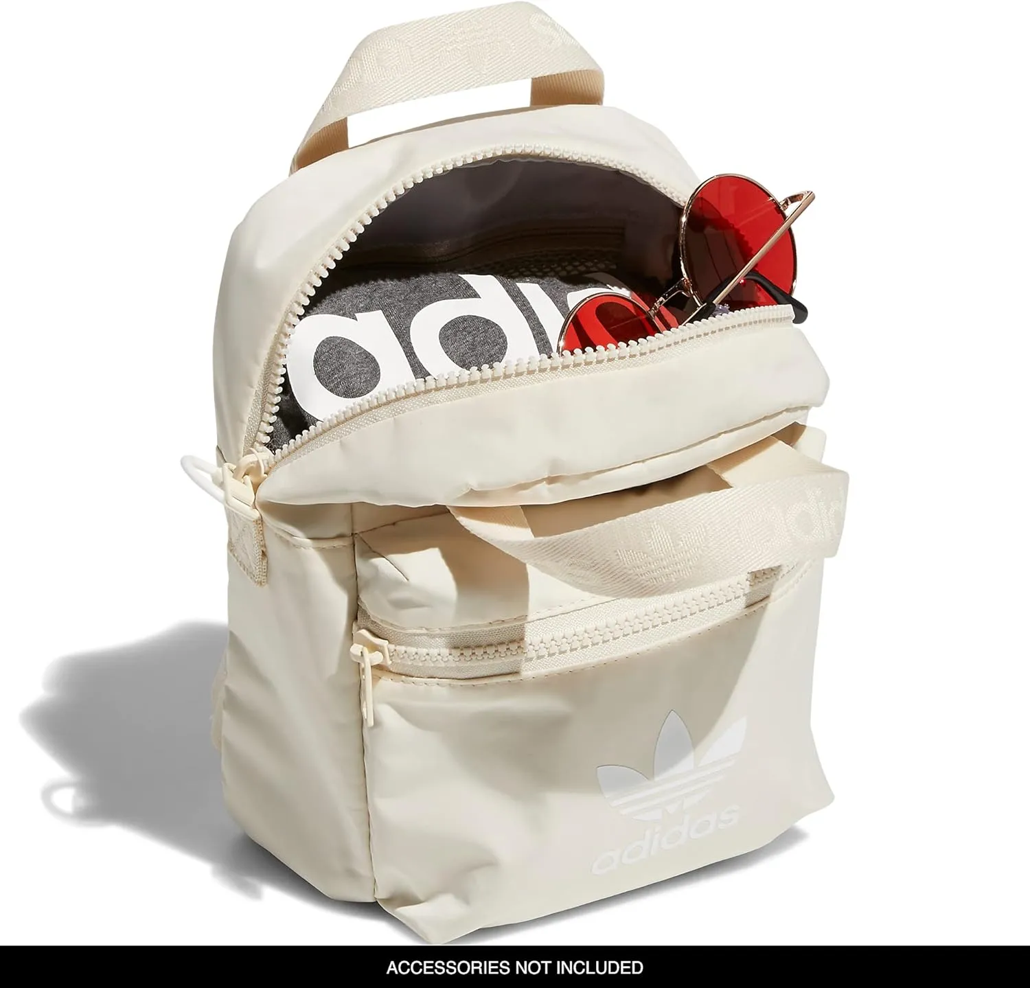 adidas Originals Micro Backpack Small Mini Travel Bag, Wonder White/White, One Size