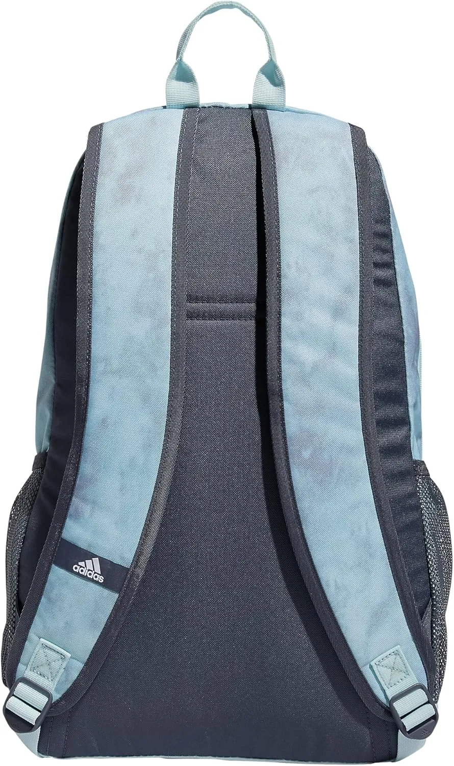 adidas Unisex Foundation Backpack for Laptop, Book Sleeve, Large Durable Athletic Gym Bag, Stone Wash Almost Blue-Grey Two/Almost Blue/Silver Metallic, One Size