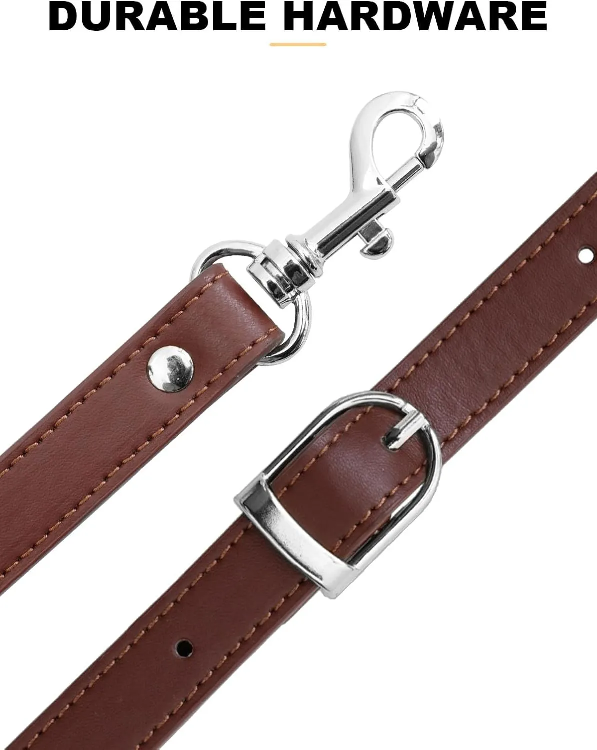 Adjustable Purse Strap Replacement Leather Handbag Shoulder Strap Replacement with Metal Swivel Hooks