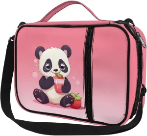 Adorable Panda Bible Cover Tote Handbag Carrying Book Case Protable Bible Bag Crossbody Messenger Bags with Zipper and Pocket for Women Adults Holiday Weekend Christian