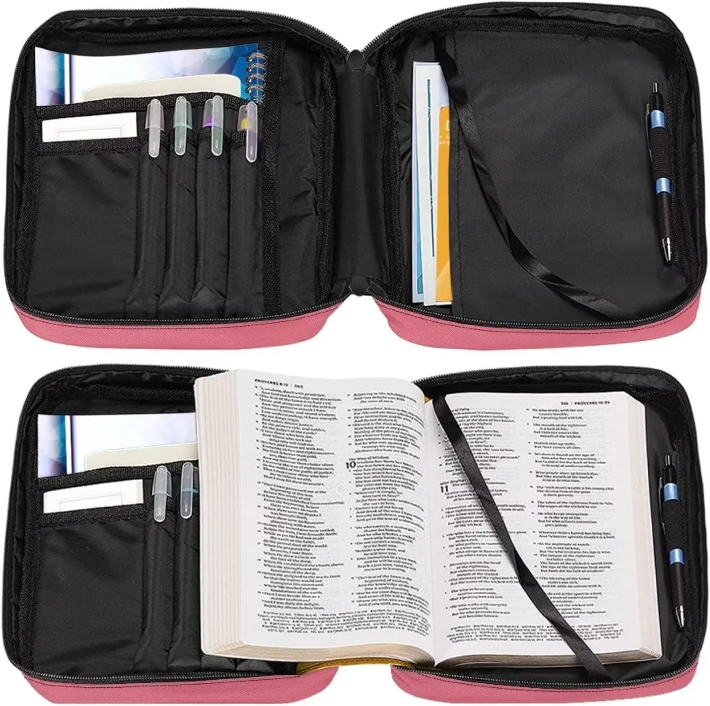 Adorable Panda Bible Cover Tote Handbag Carrying Book Case Protable Bible Bag Crossbody Messenger Bags with Zipper and Pocket for Women Adults Holiday Weekend Christian
