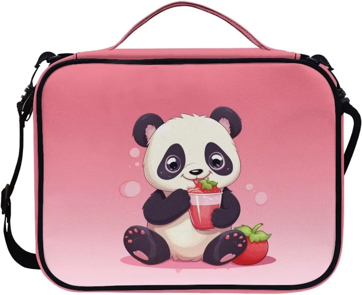 Adorable Panda Bible Cover Tote Handbag Carrying Book Case Protable Bible Bag Crossbody Messenger Bags with Zipper and Pocket for Women Adults Holiday Weekend Christian