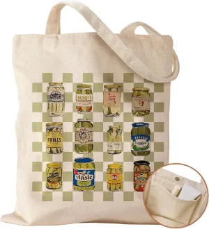 Aesthetic Cottonseed Tote Bag for Women - with Magnetic Buckle and Inner Pocket for Lady Cotton Tote Bag