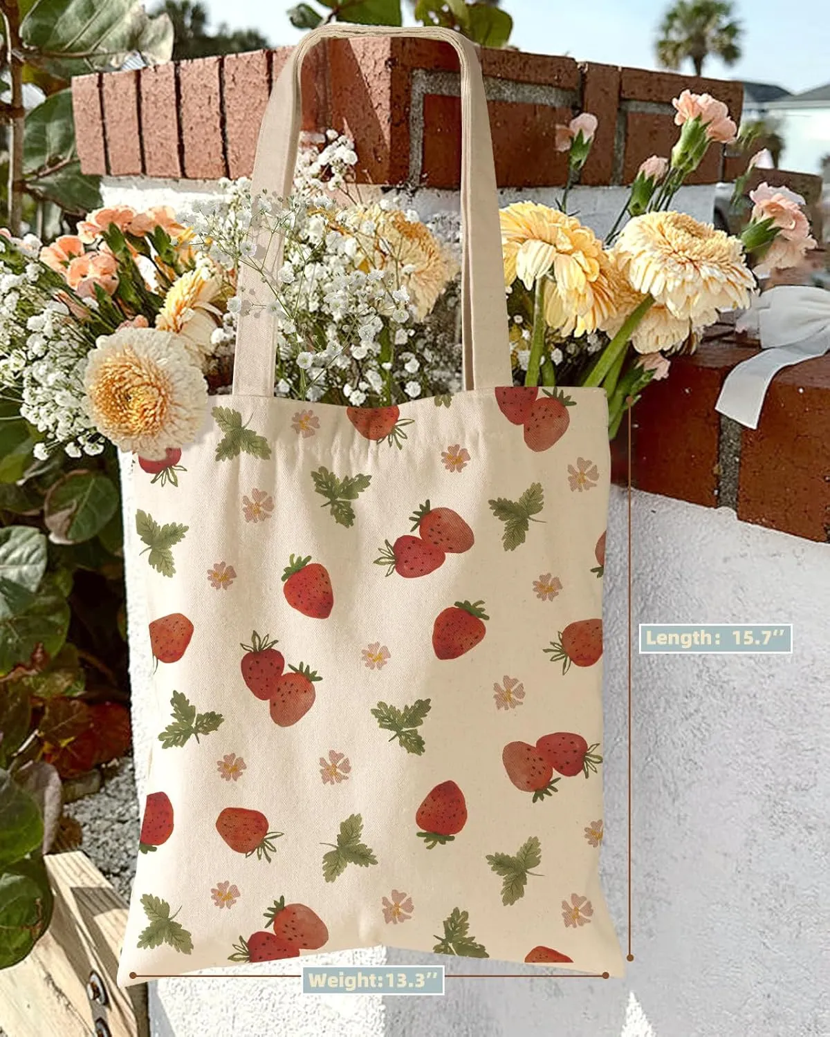 Aesthetic Cottonseed Tote Bag for Women - with Magnetic Buckle and Inner Pocket for Lady Cotton Tote Bag