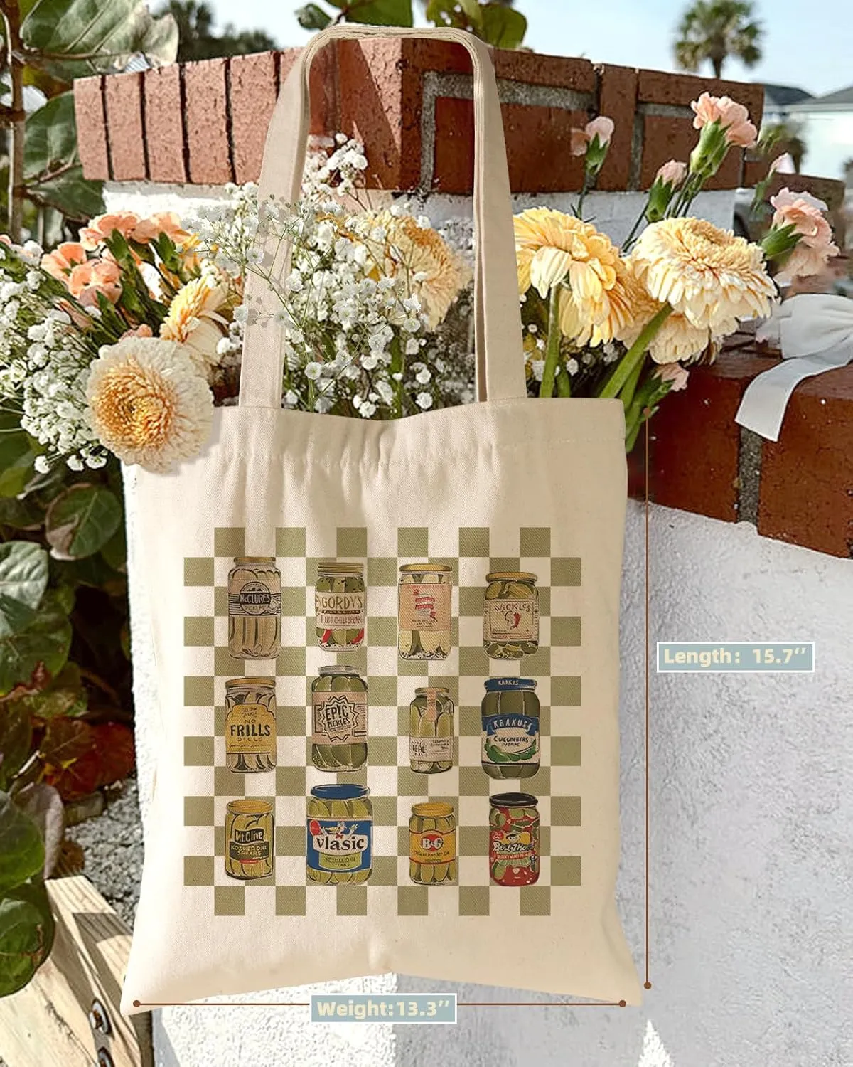 Aesthetic Cottonseed Tote Bag for Women - with Magnetic Buckle and Inner Pocket for Lady Cotton Tote Bag