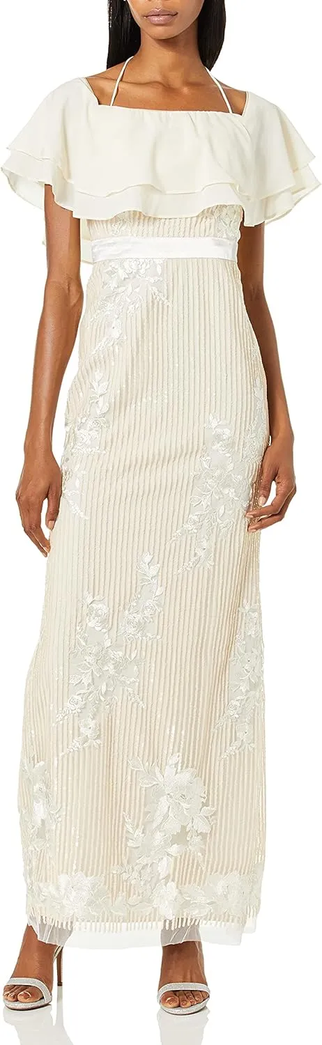 Aidan Mattox Women's Popover Sequin Gown