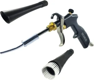 Air Blow Gun with Brass Adjustable Air Flow Nozzle,Cleaning Gun Quickly Blasts Dirt and Dust from Surface Works with Air Compressor(Upgrade Aluminium Rotate Tube) (Detail Blowing Gun), Black