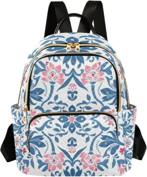 ALAZA Ornamental Floral Pattern Small Backpack Purse for Women Travel Bag Lightweight Shoulder Bag Fashion Daypack
