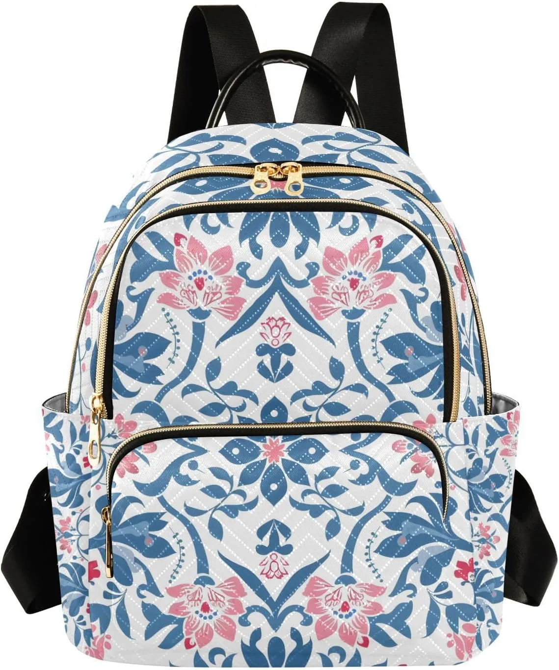 ALAZA Ornamental Floral Pattern Small Backpack Purse for Women Travel Bag Lightweight Shoulder Bag Fashion Daypack