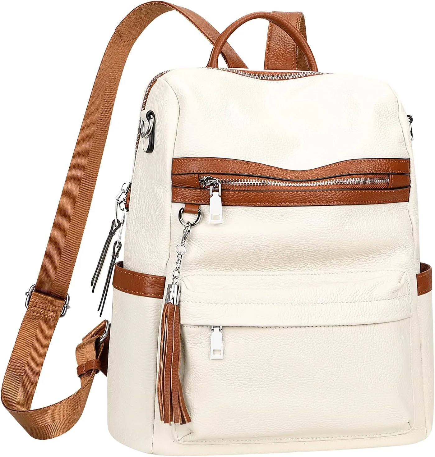 ALTOSY Genuine Leather Backpack Purse for Women Convertible Shoulder bag Soft Crossdody Bag Large Elegant Casual Daypacks