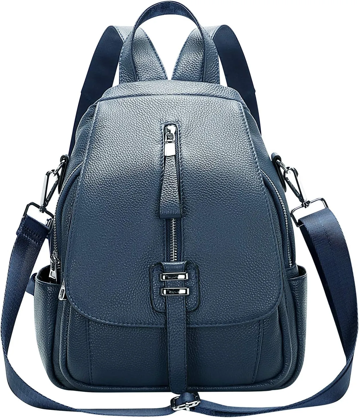 ALTOSY Genuine Leather Backpack Purse for Women Convertible Shoulder Bag with Buckle Flap