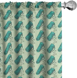Ambesonne Golf Curtains, Clubs in a Bag with Shoulder Straps Modern Sports Hobby Illustration, Window Treatments 2 Panel Set for Living Room Bedroom, Pair of - 28" x 95", Turquoise and Pale Green