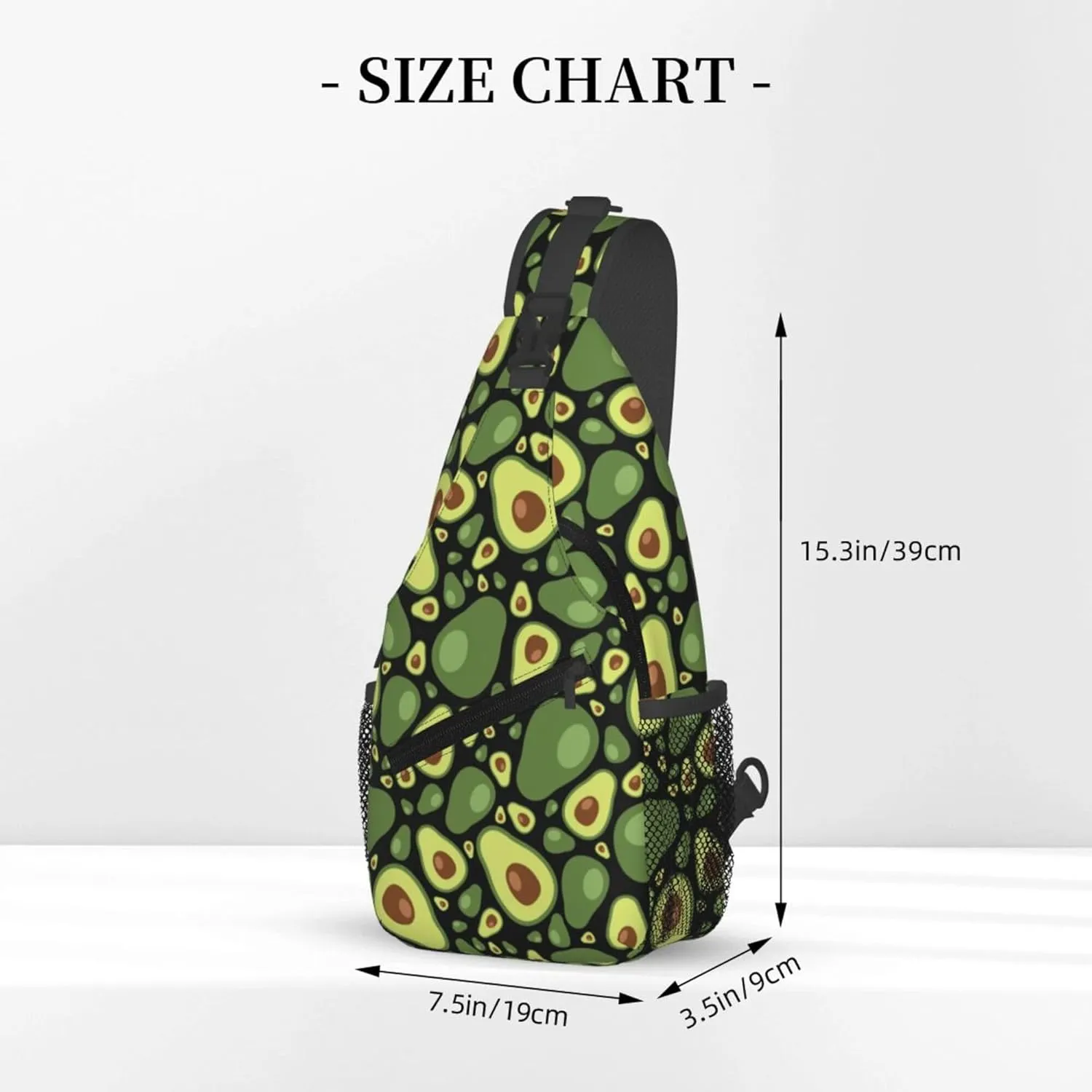 AMRANDOM Chest Daypack Crossbody Sling Bag Men Women Avocado Pattern Casual Shoulder Backpack