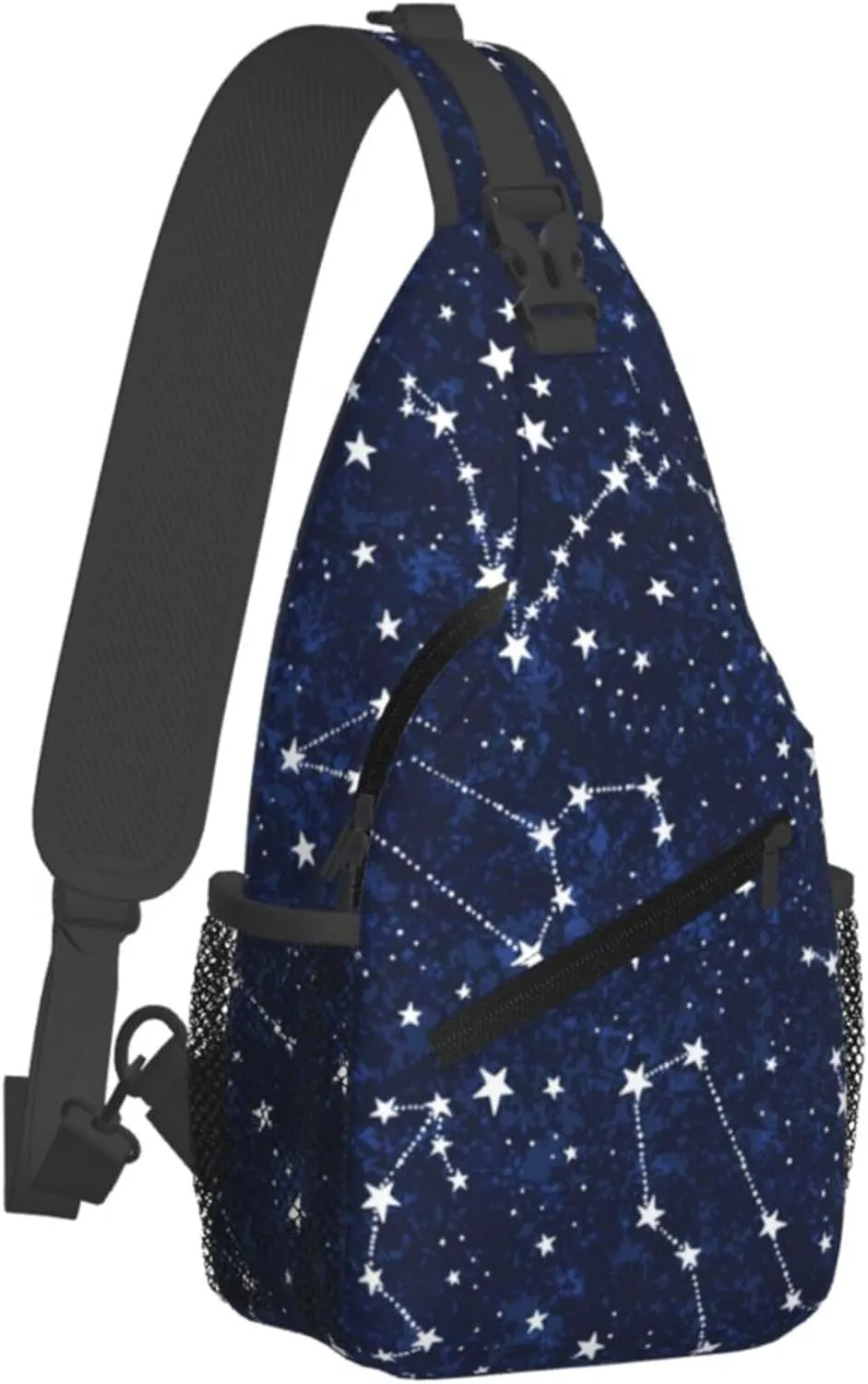 AMRANDOM constellation galaxy starry night stars Glow In The Dark Midnight Sling Bag Crossbody Backpack Shoulder Daypack Casual Cross Chest Bag