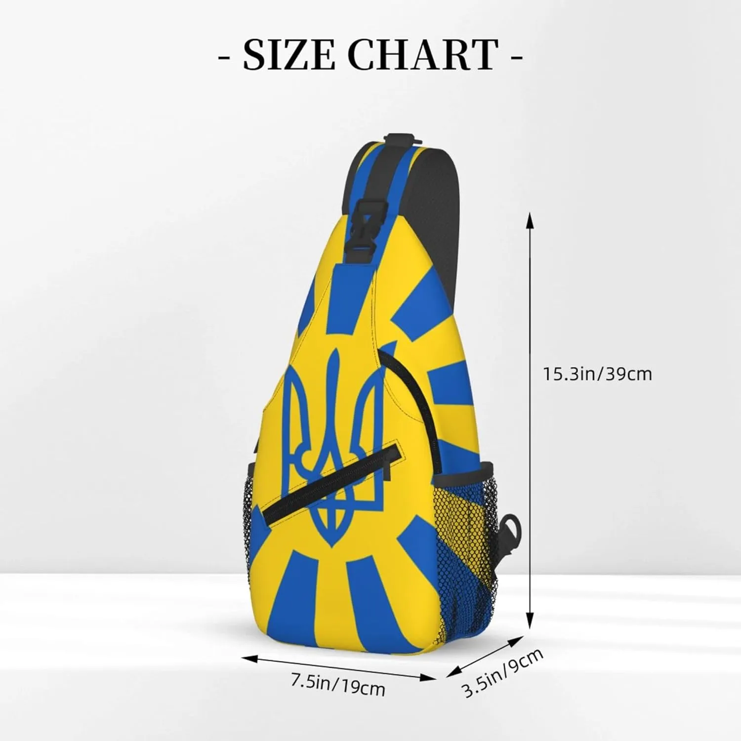 AMRANDOM Crossbody Sling Bag Shoulder Chest Bag for Women & Men (Ukraine National Flag)