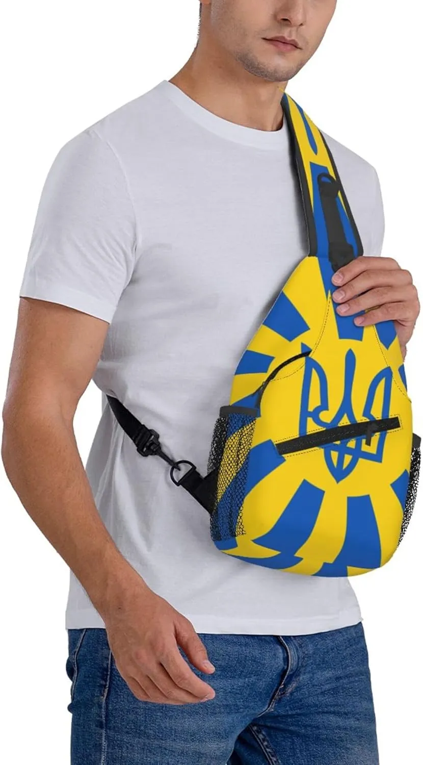 AMRANDOM Crossbody Sling Bag Shoulder Chest Bag for Women & Men (Ukraine National Flag)