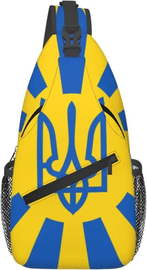 AMRANDOM Crossbody Sling Bag Shoulder Chest Bag for Women & Men (Ukraine National Flag)