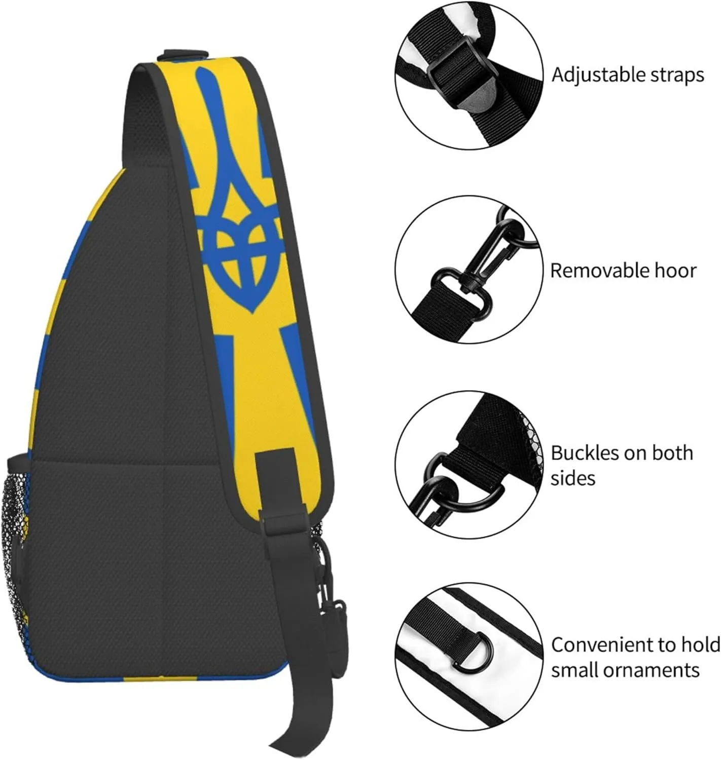 AMRANDOM Crossbody Sling Bag Shoulder Chest Bag for Women & Men (Ukraine National Flag)