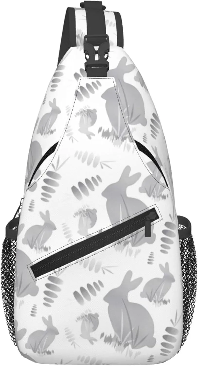 AMRANDOM Sling Backpack Multipurpose Easter Bunny Rabbit Animal Crossbody Shoulder Bag Travel Hiking Daypack