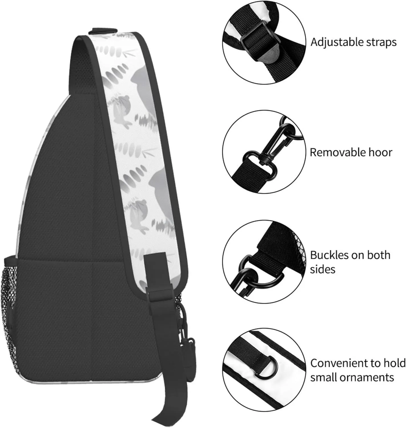AMRANDOM Sling Backpack Multipurpose Easter Bunny Rabbit Animal Crossbody Shoulder Bag Travel Hiking Daypack